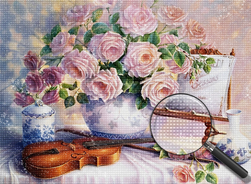 Roses and Violin 5D DIY Diamond Painting Kits