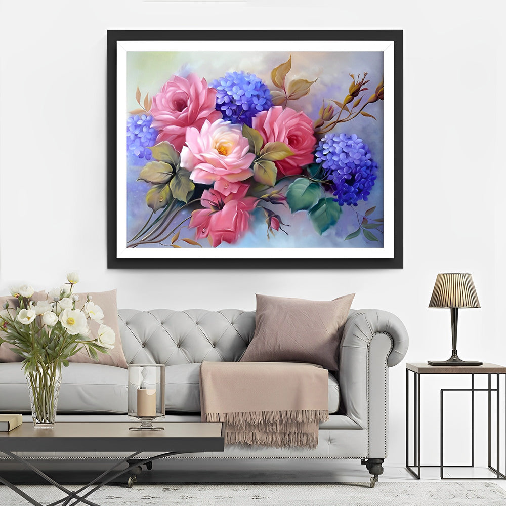 Roses and Hydrangeas Diamond Painting