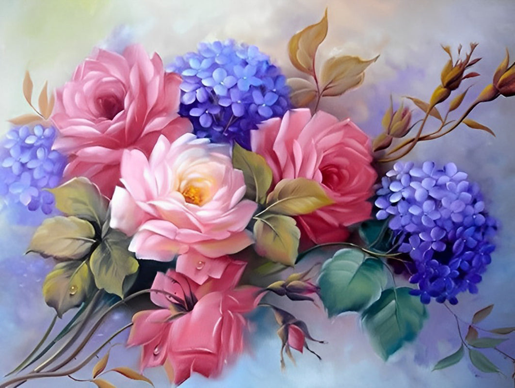 Roses and Hydrangeas Diamond Painting