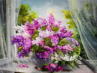 Lilac Purple and White 5D DIY Diamond Painting Kits