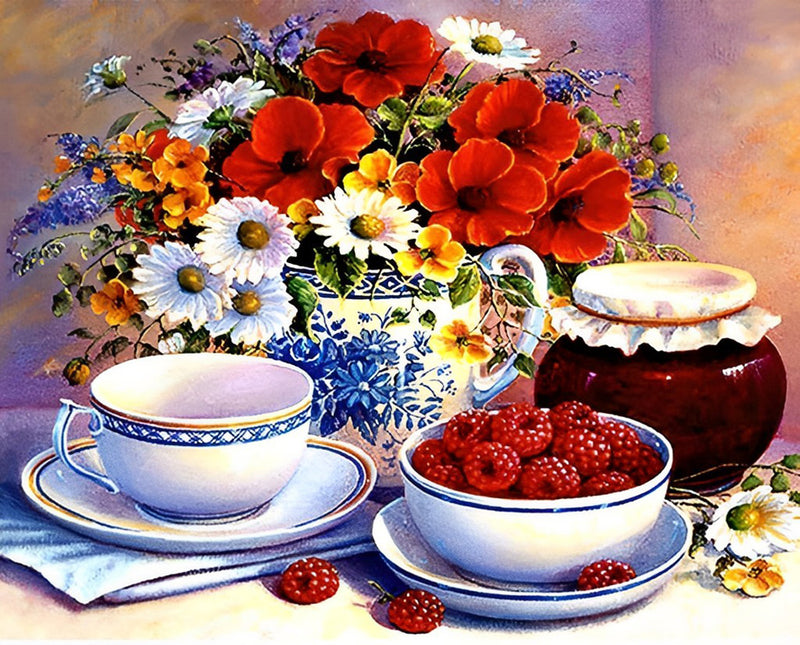 Beautiful Flowers and Raspberries 5D DIY Diamond Painting Kits