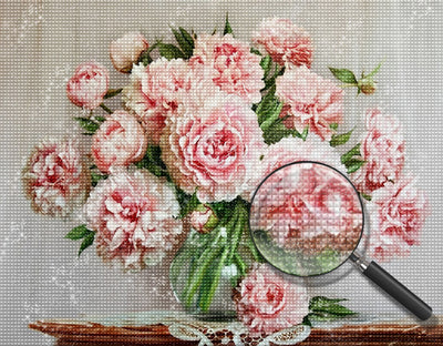 Light Pink Peonies 5D DIY Diamond Painting Kits