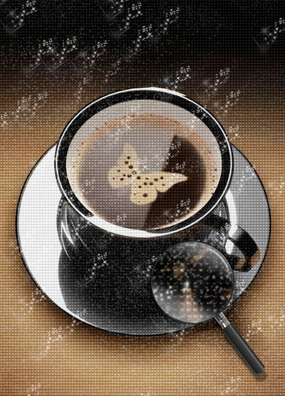 Coffee and Butterfly Diamond Painting