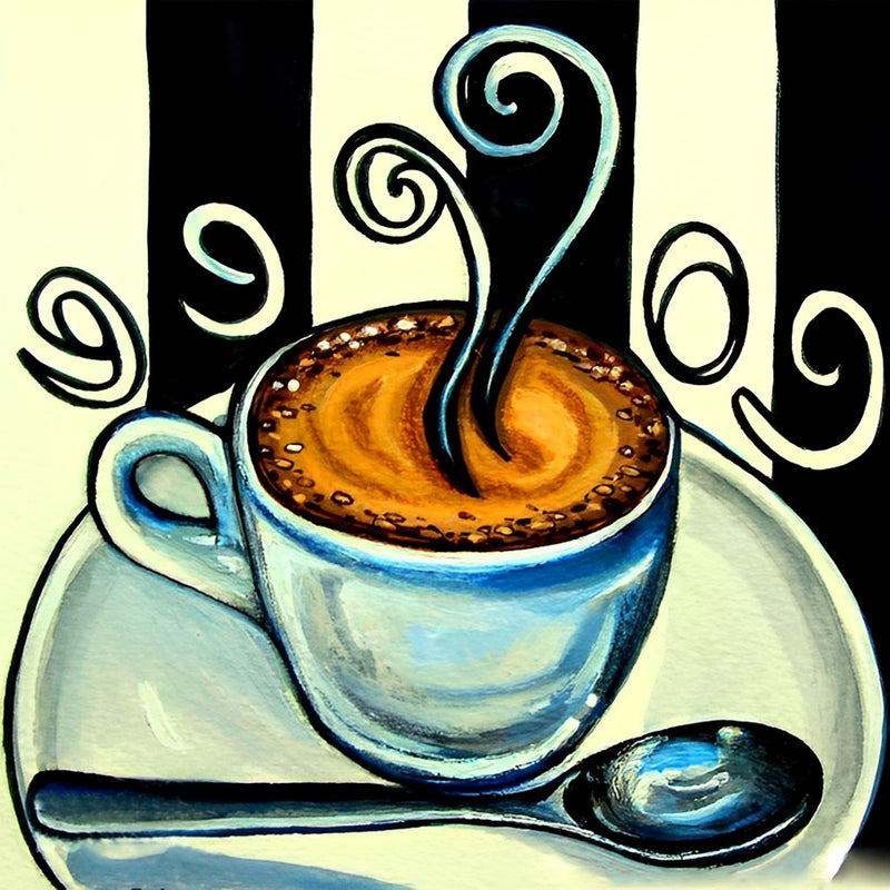 Coffee Drawn 5D DIY Diamond Painting Kits