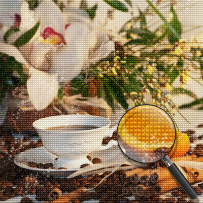 Coffee and Orange Diamond Painting