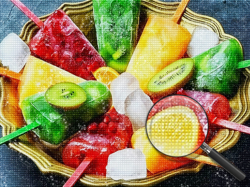 Ice-lolly with Fruit Flavors Diamond Painting