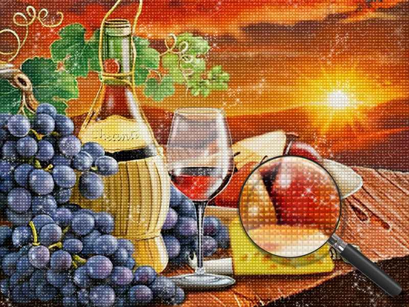 Wine, Cheese and Fruit 5D DIY Diamond Painting Kits