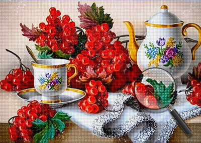 Tea and Grapes Diamond Painting