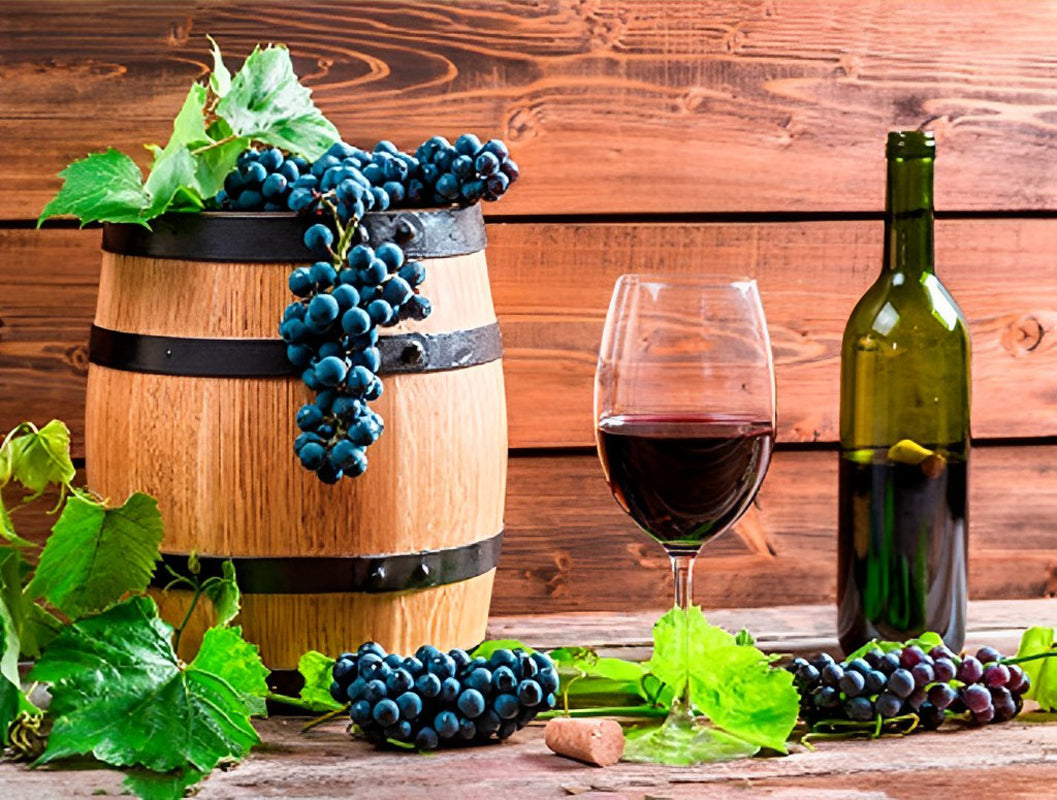 Red Wine and Grapes Diamond Painting