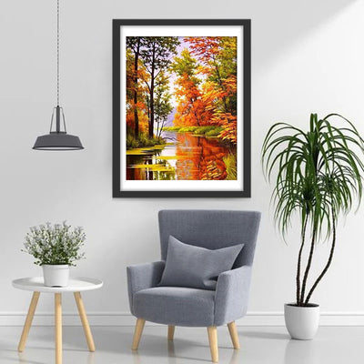 Maple Forest and River Diamond Painting