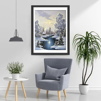 Snow Covered Forest Diamond Painting