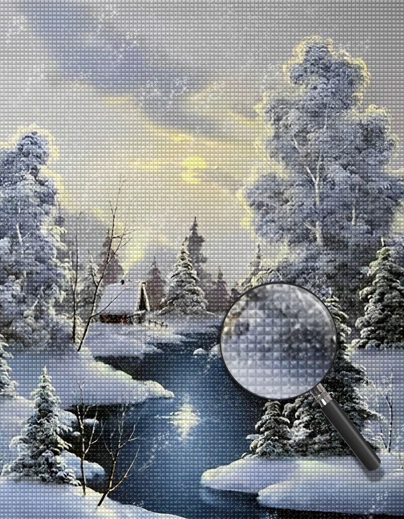 Snow Covered Forest Diamond Painting