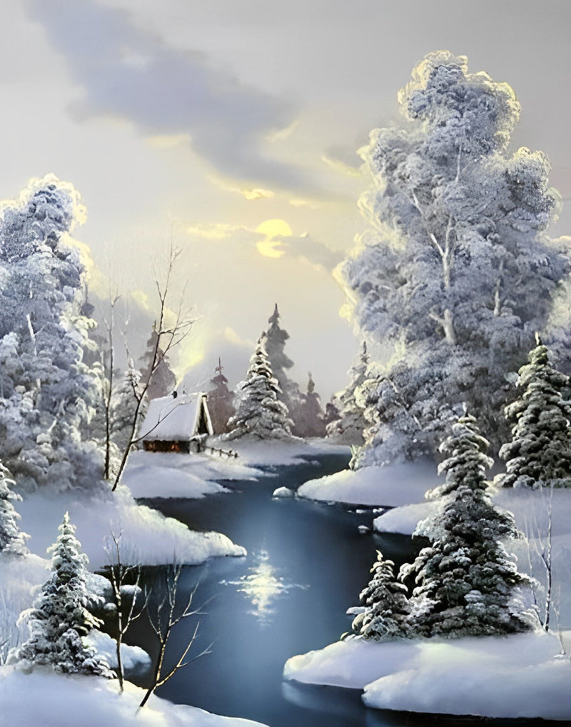 Snow Covered Forest Diamond Painting