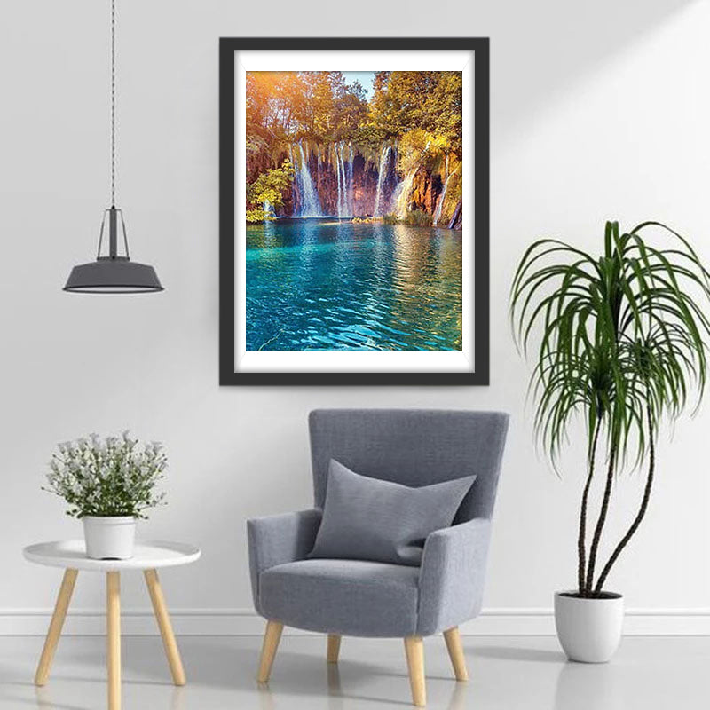 Falls and Lake Diamond Painting