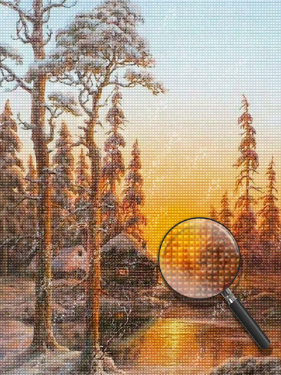 Pine Forest at Early Morning Diamond Painting