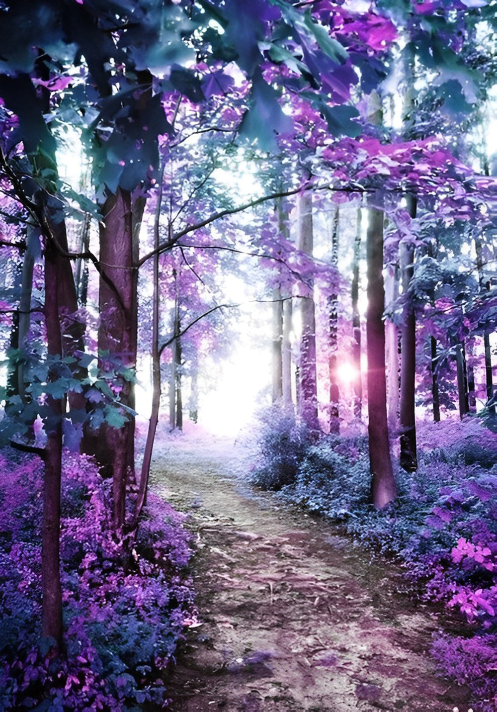 Forest of Purple Flowers Diamond Painting