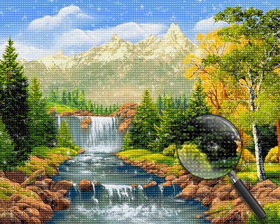 Forest and Mountain with Fall Diamond Painting