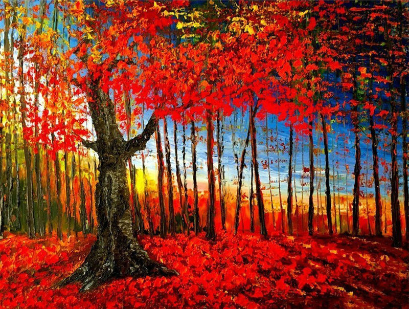 Maple Forest Drawn Diamond Painting