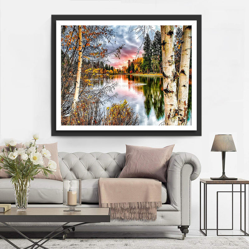 Forest and Lake Diamond Painting