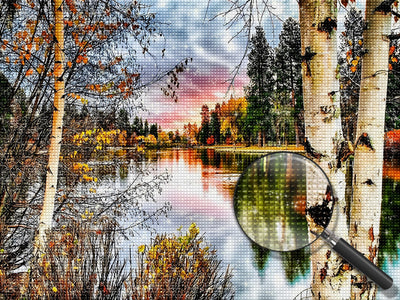 Forest and Lake Diamond Painting