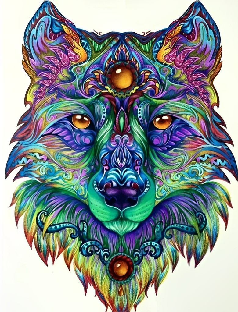 Multicolor Fox Diamond Painting
