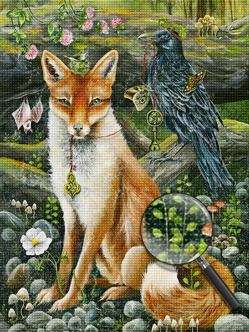 Fox and Raven Diamond Painting