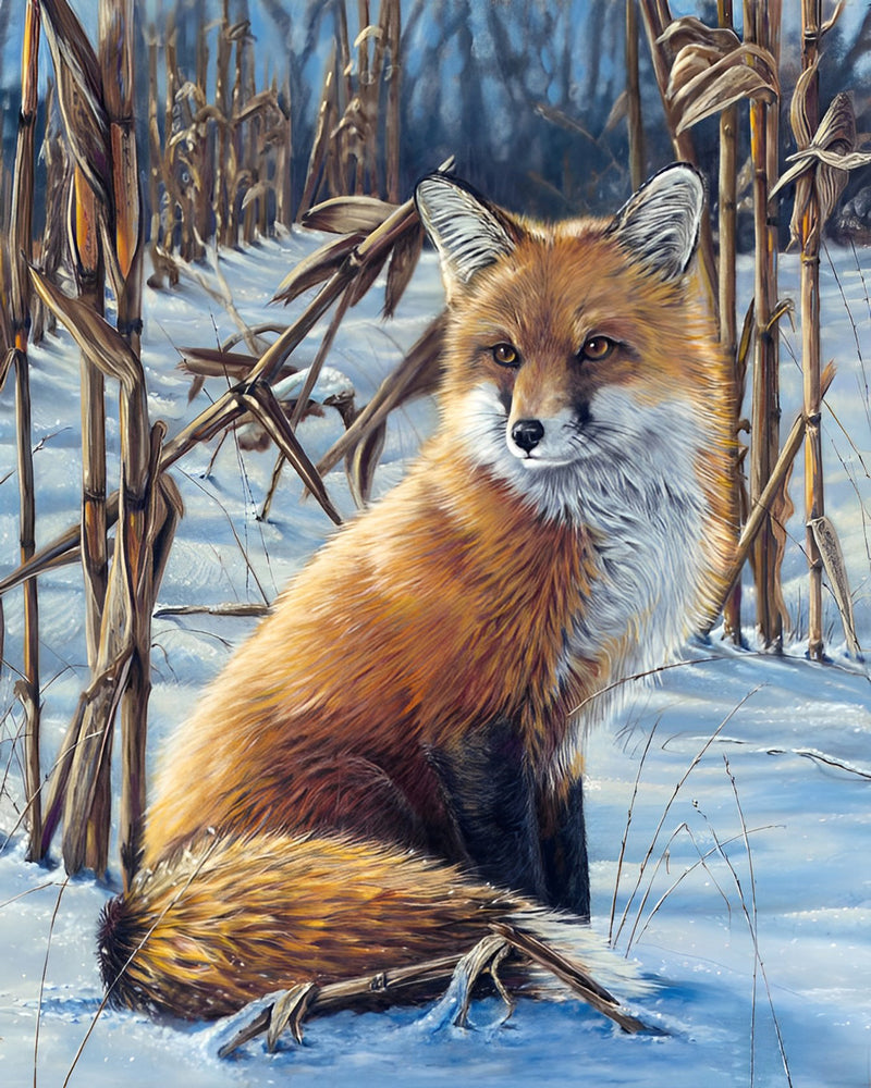 Fox in the Snow Diamond Painting