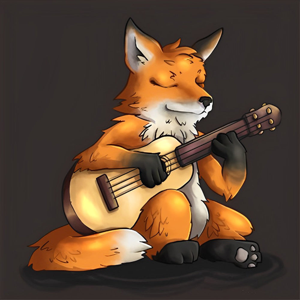 Fox Playing Guitar Diamond Painting