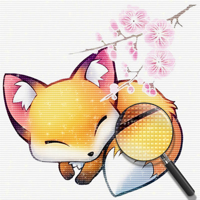 Fox and Flowers Cartoon Diamond Painting