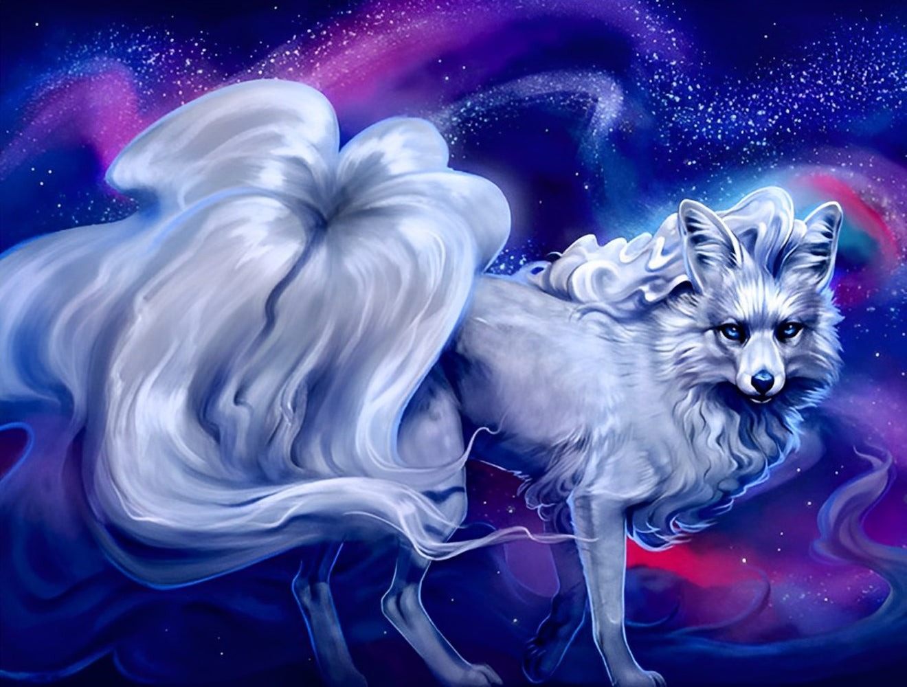 Polar Fox with Large Tail Diamond Painting