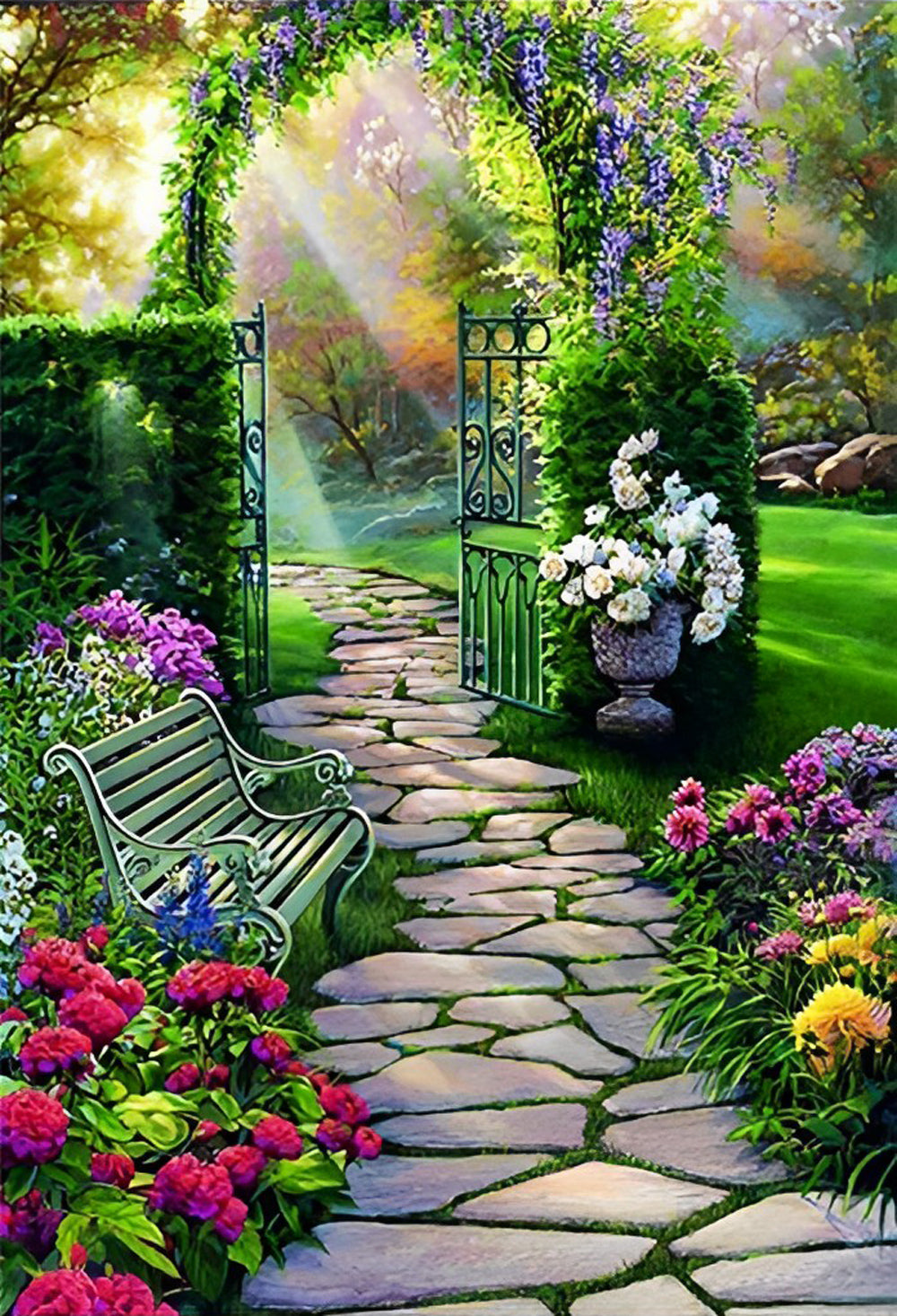 Rose Garden Painting Diamond Painting