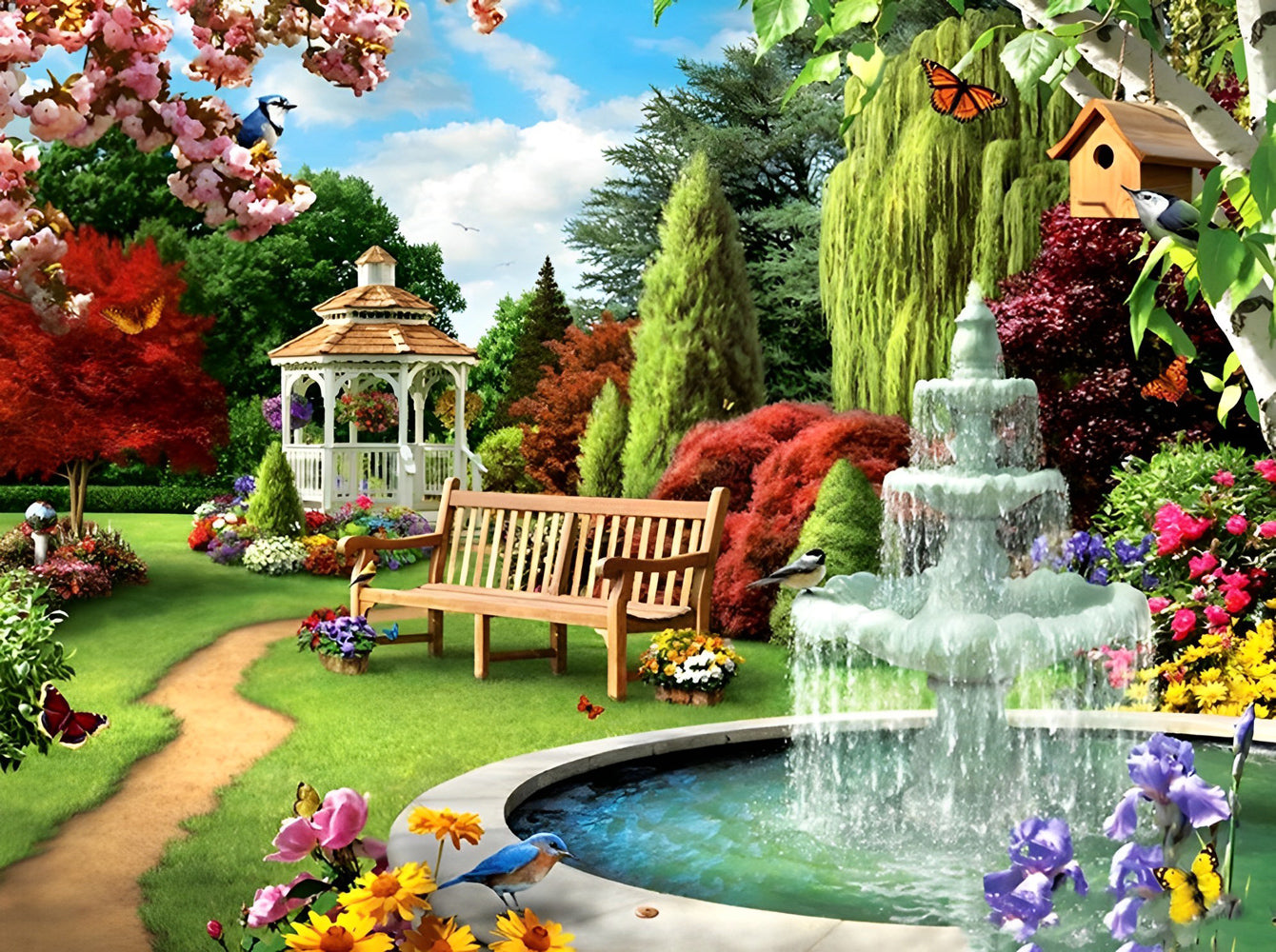 Relaxing In A Beautiful Garden Diamond Painting