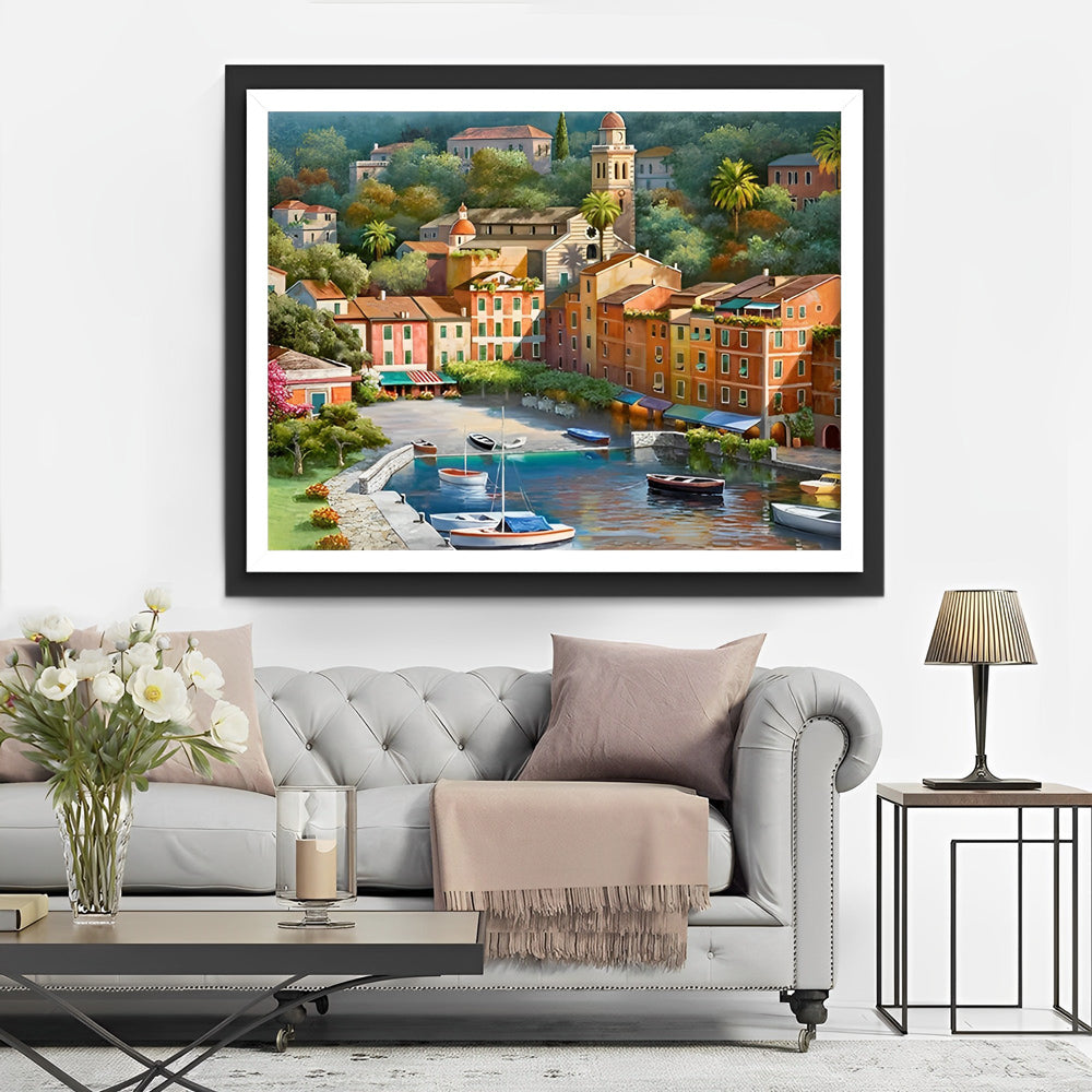 Italian Village Harbor Diamond Painting