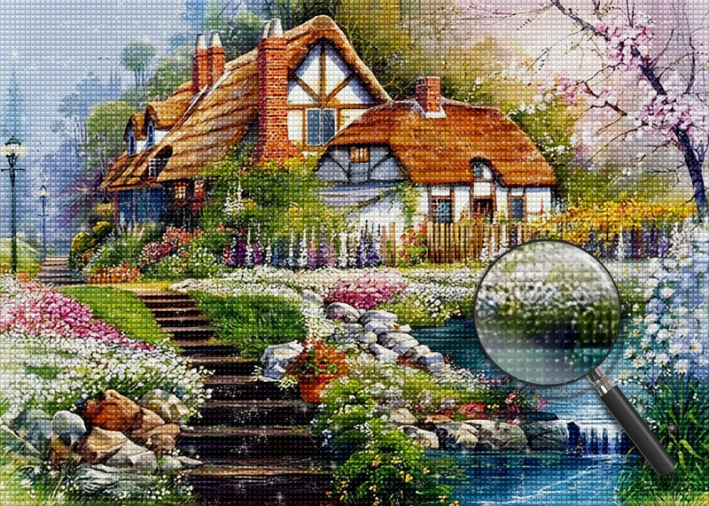 Cottage with swan 5D DIY Diamond Painting Kits