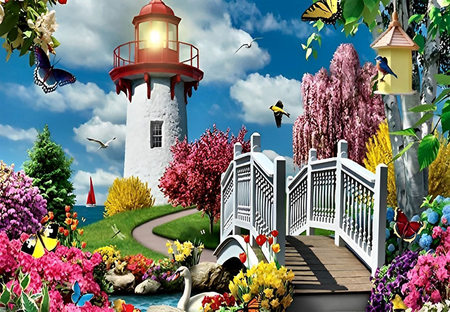 Lighthouse in Summer Diamond Painting