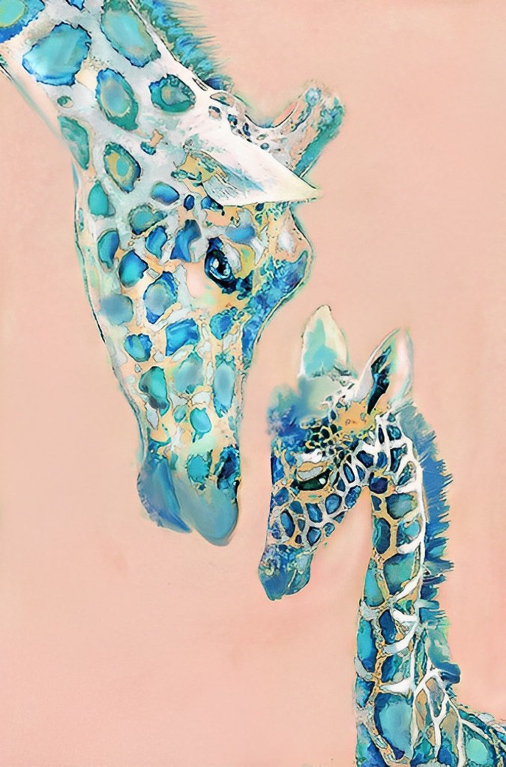 Giraffe in Blue Spots Diamond Painting
