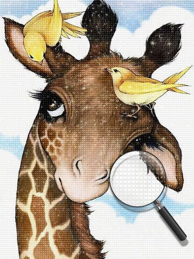 Cute Little Giraffe and Birds Diamond Painting