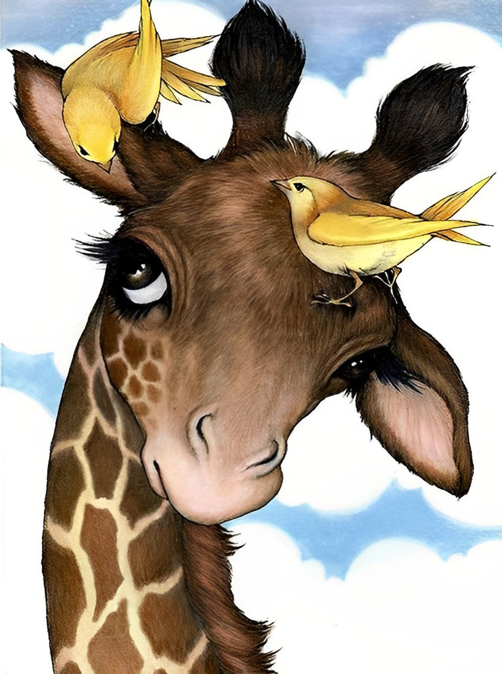 Cute Little Giraffe and Birds Diamond Painting