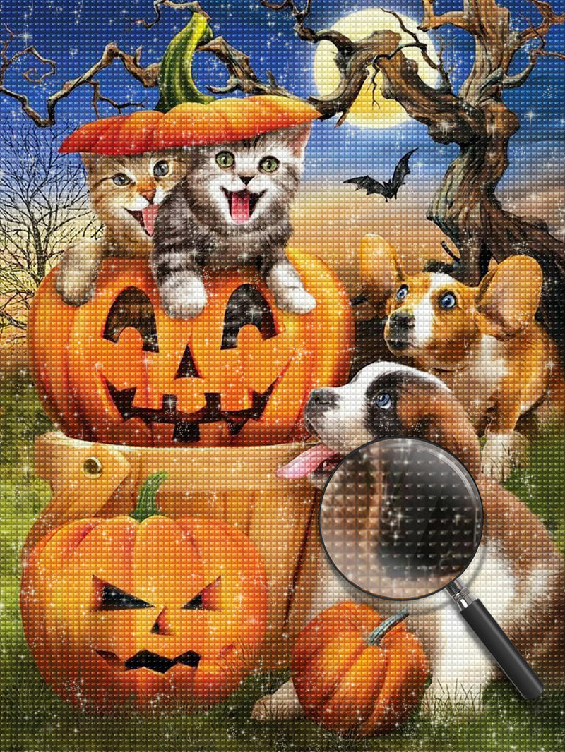 Halloween Cats and Dogs 5D DIY Diamond Painting Kits
