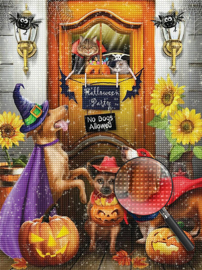 Cats and Dogs for Halloween 5D DIY Diamond Painting Kits