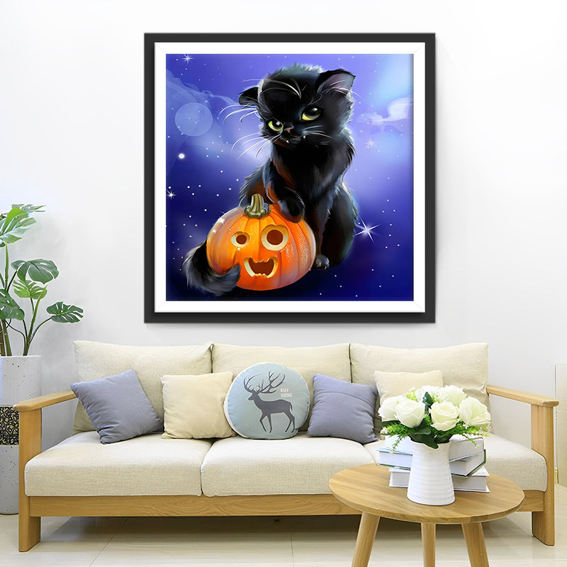 Little Black Cat Vampire Diamond Painting