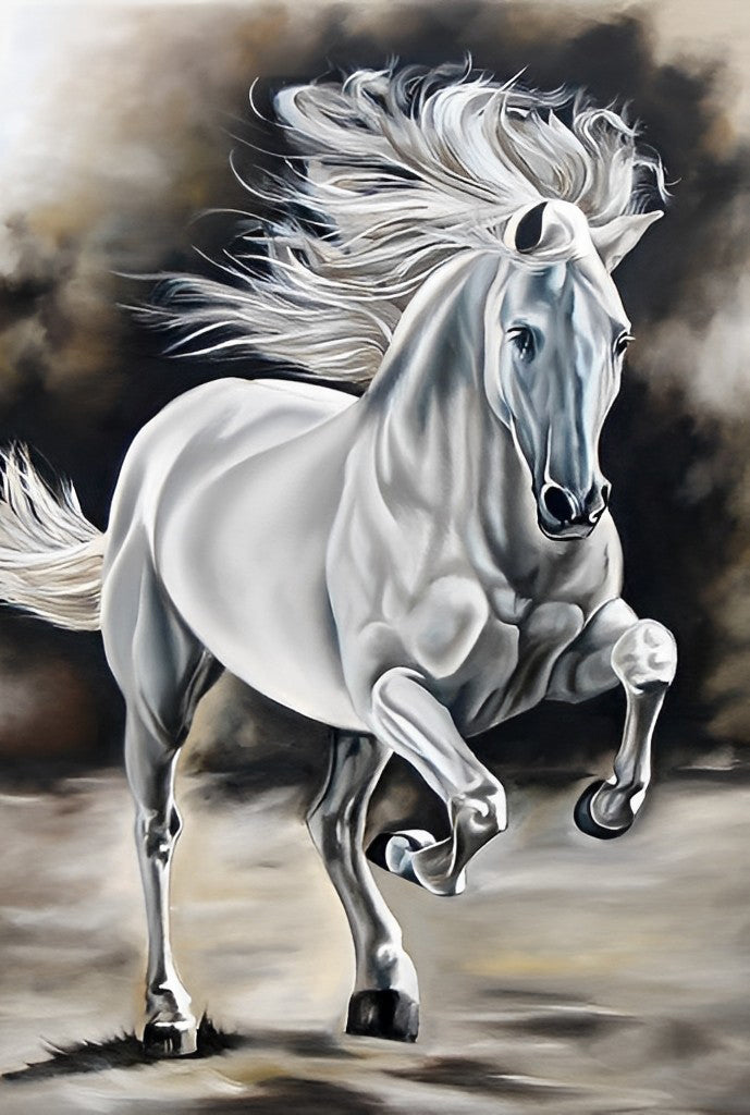 Running White Courser Diamond Painting