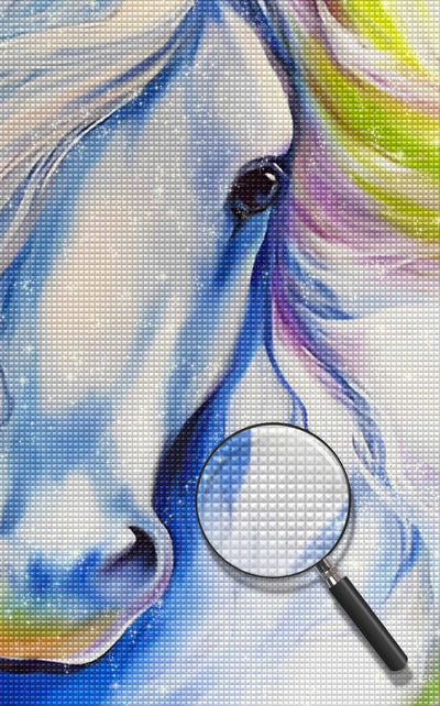 White Horse with Beautiful Eyes Diamond Painting