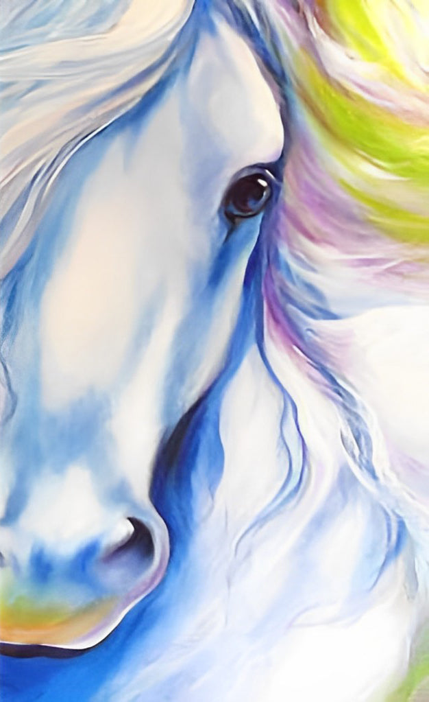 White Horse with Beautiful Eyes Diamond Painting