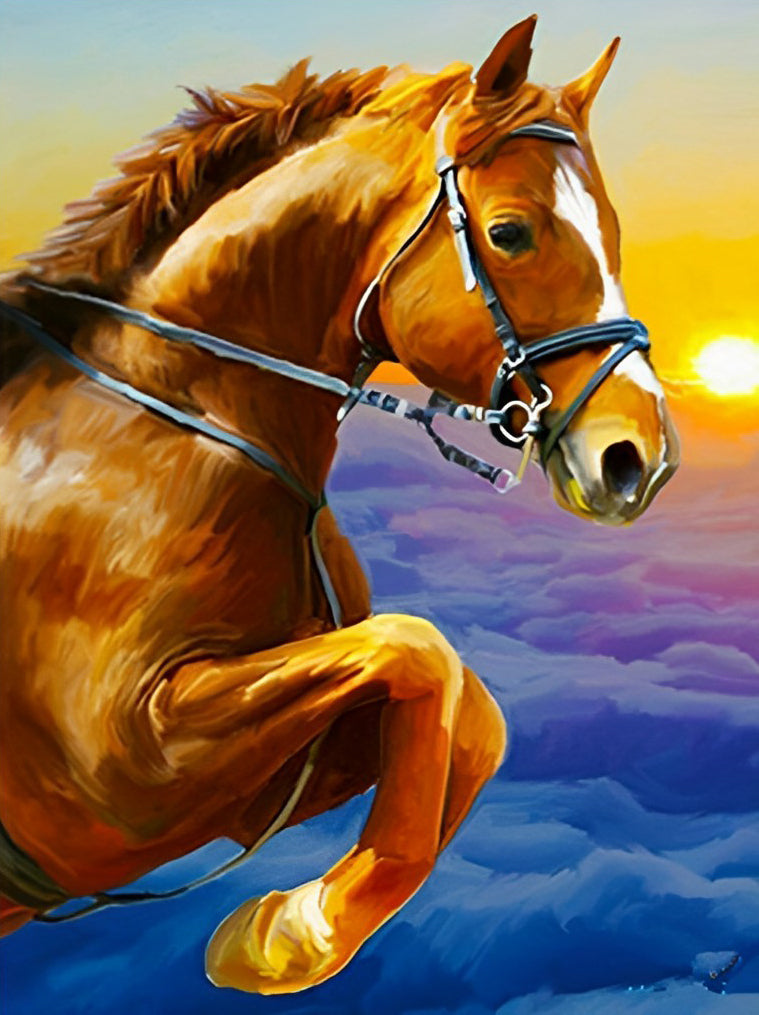 Horse and Purple Clouds Diamond Painting