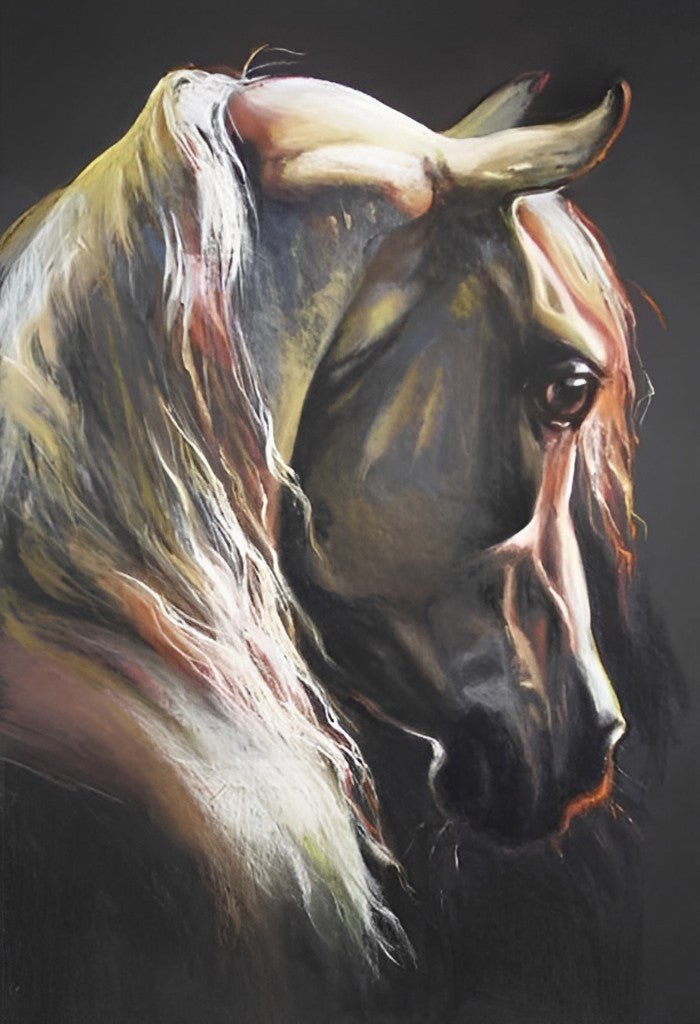 White Horse and the Pink Light Diamond Painting