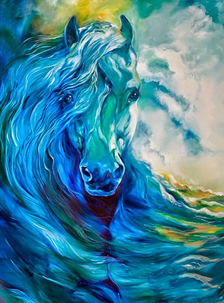Blue Horse Diamond Painting