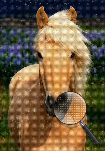 Yellow Horse with White Mane Diamond Painting