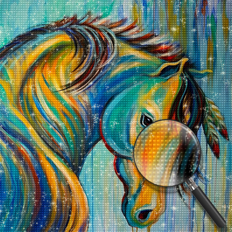 Colorful Horse and Feather 5D DIY Diamond Painting Kits