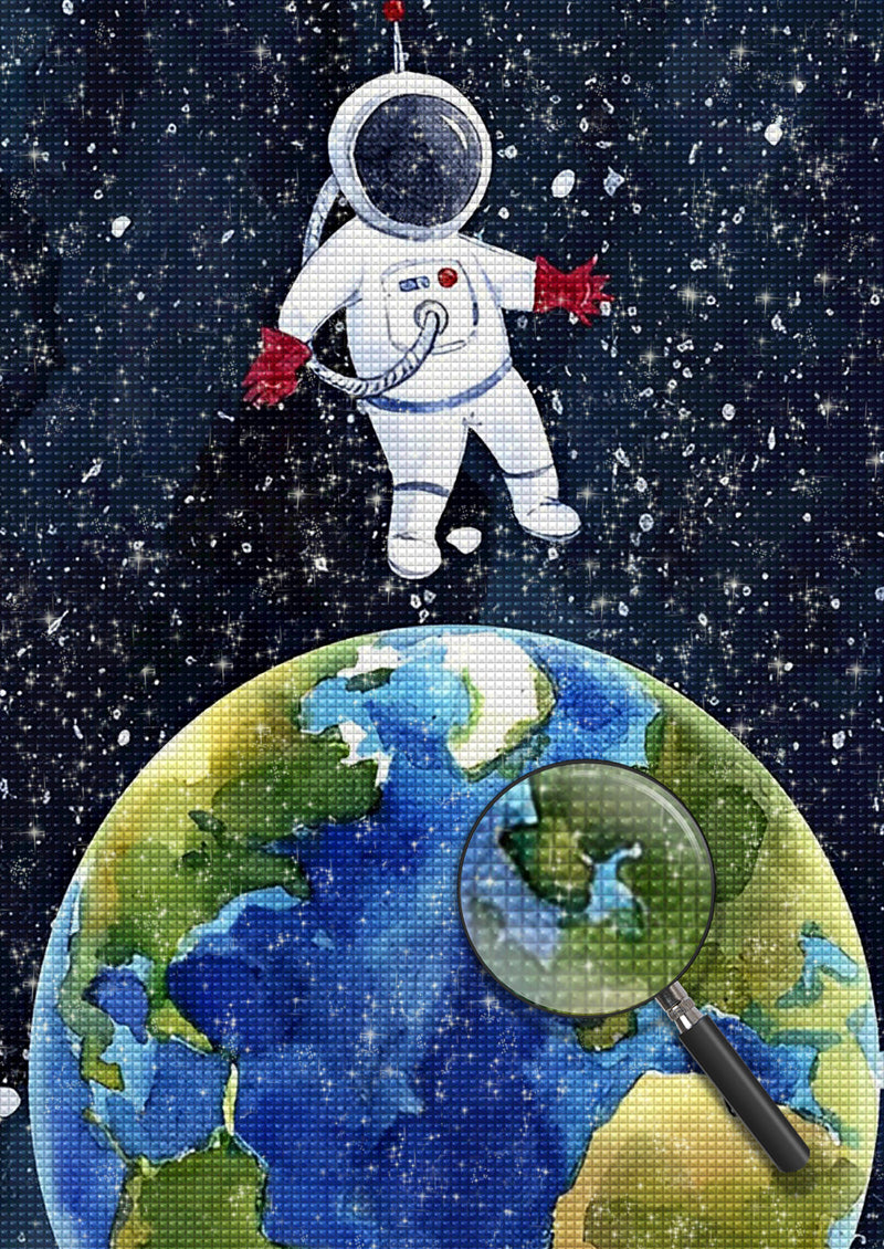 Astronaut and earth Diamond Painting